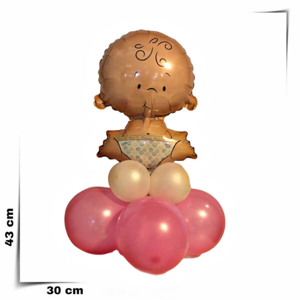 Composizione a palloncini centrotavola nascita bimba