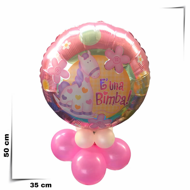 centrotavola palloncini 1 anno girl rosa