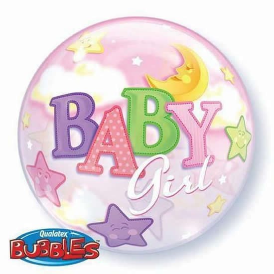 Palloncino nascita bimba Bubbles trasparente Palloncino nascita bimba Bubbles trasparente