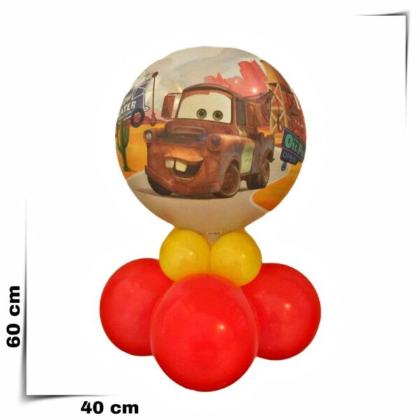 Composizione a palloncini Bubbles Saetta Mc Queen retro