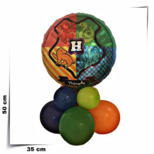 Composizione di palloncini centrotavola con palloncino grande Harry Potter da 46 cm