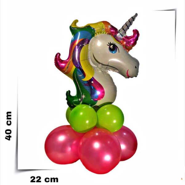 Composizione di palloncini centrotavola Unicorno Color