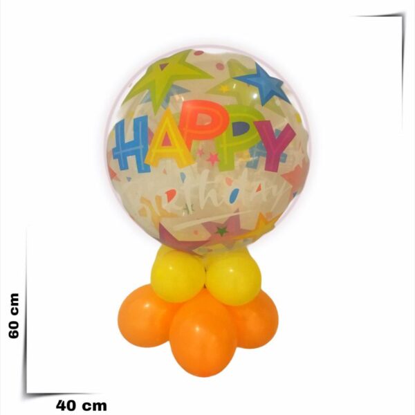 Composizione a palloncini Bubbles Happy Birthday