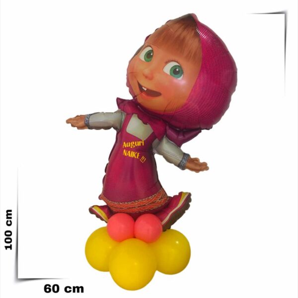 Composizione palloncini supershape Masha con personalizzazione